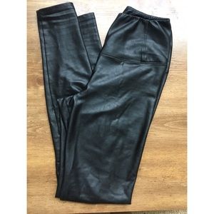 Black Faux Leather Leggings